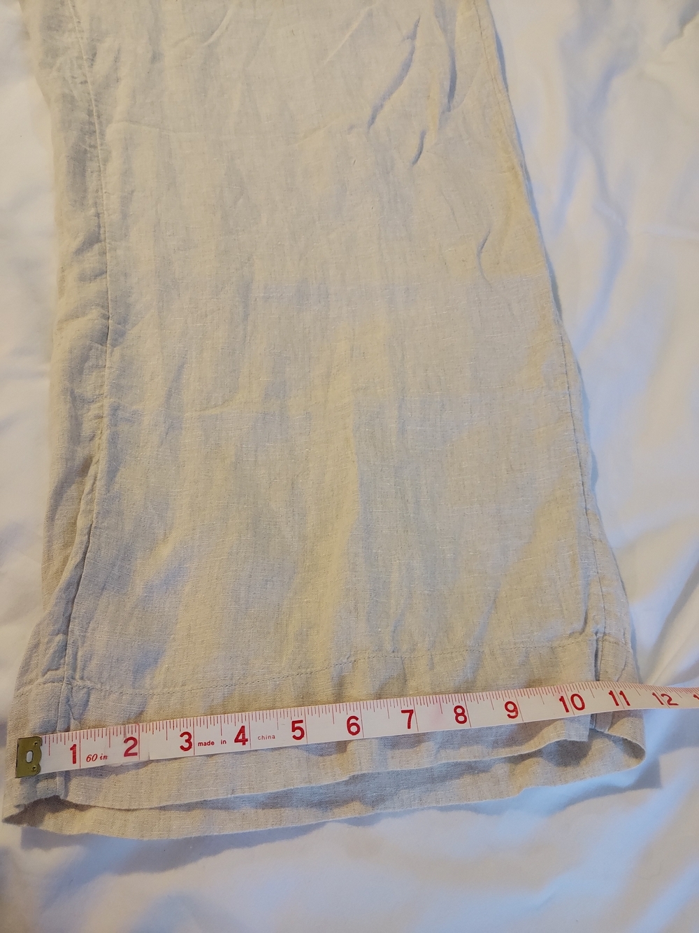 J.Crew Linen Drawstring Seaside Wide Leg Linen Pants Beige Large Tall - Picture 8 of 9